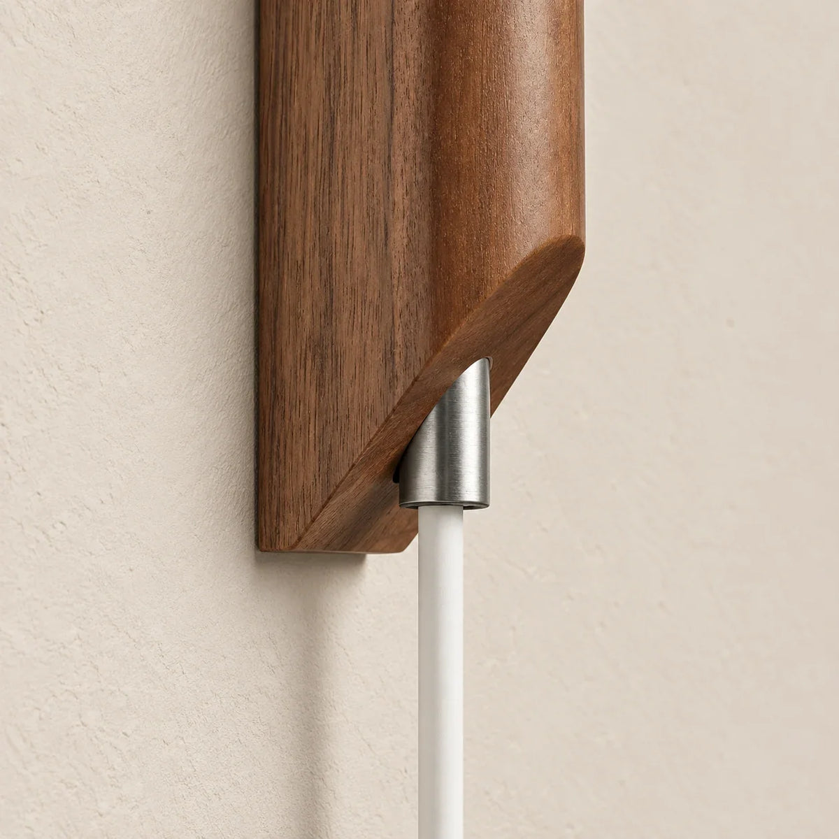 detail mounted base | Modern ribbed walnut wall light