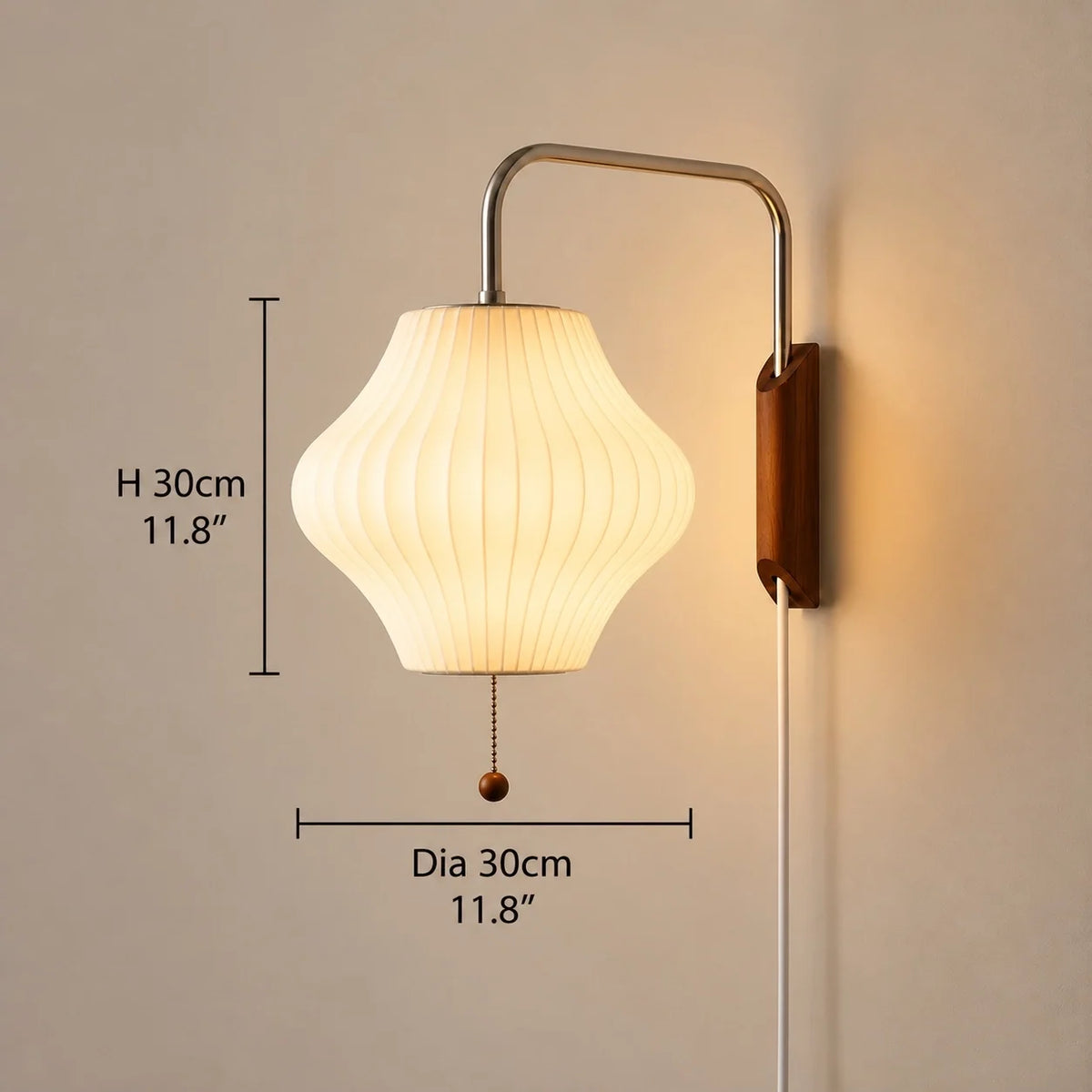 Owen wall light dimensions, Dia 30 cm x H 30 cm