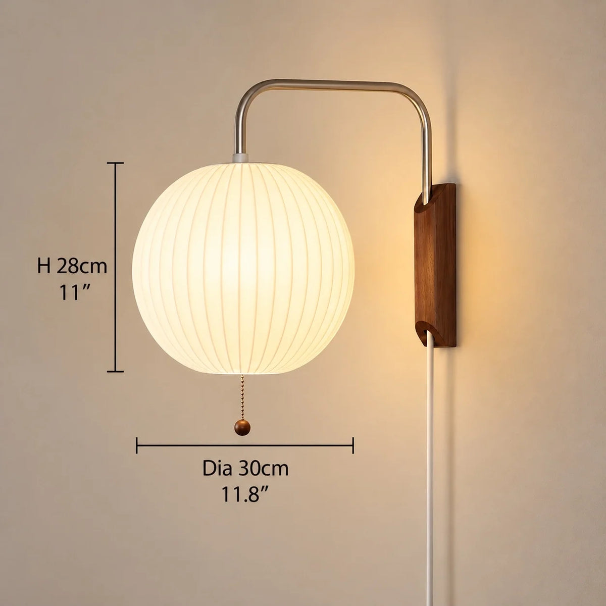 Owen wall light dimensions, Dia 30 cm x H 28 cm