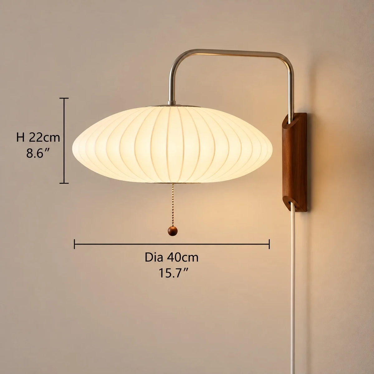 Owen wall light dimensions, Dia 40 cm x H 22 cm