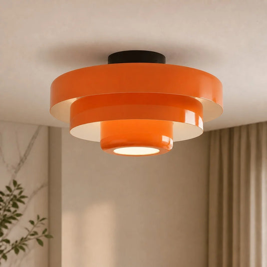 Bauhaus Round Three-Tier Colourful Flush-Mount Ceiling Light