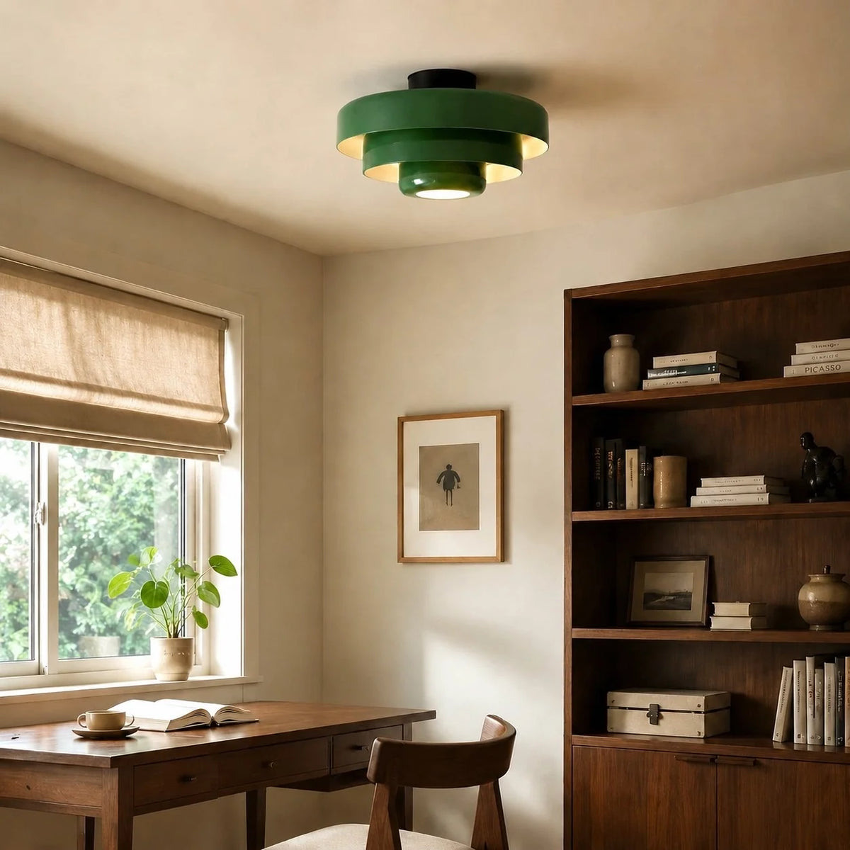 Bauhaus Round Three-Tier Colourful Flush-Mount Ceiling Light