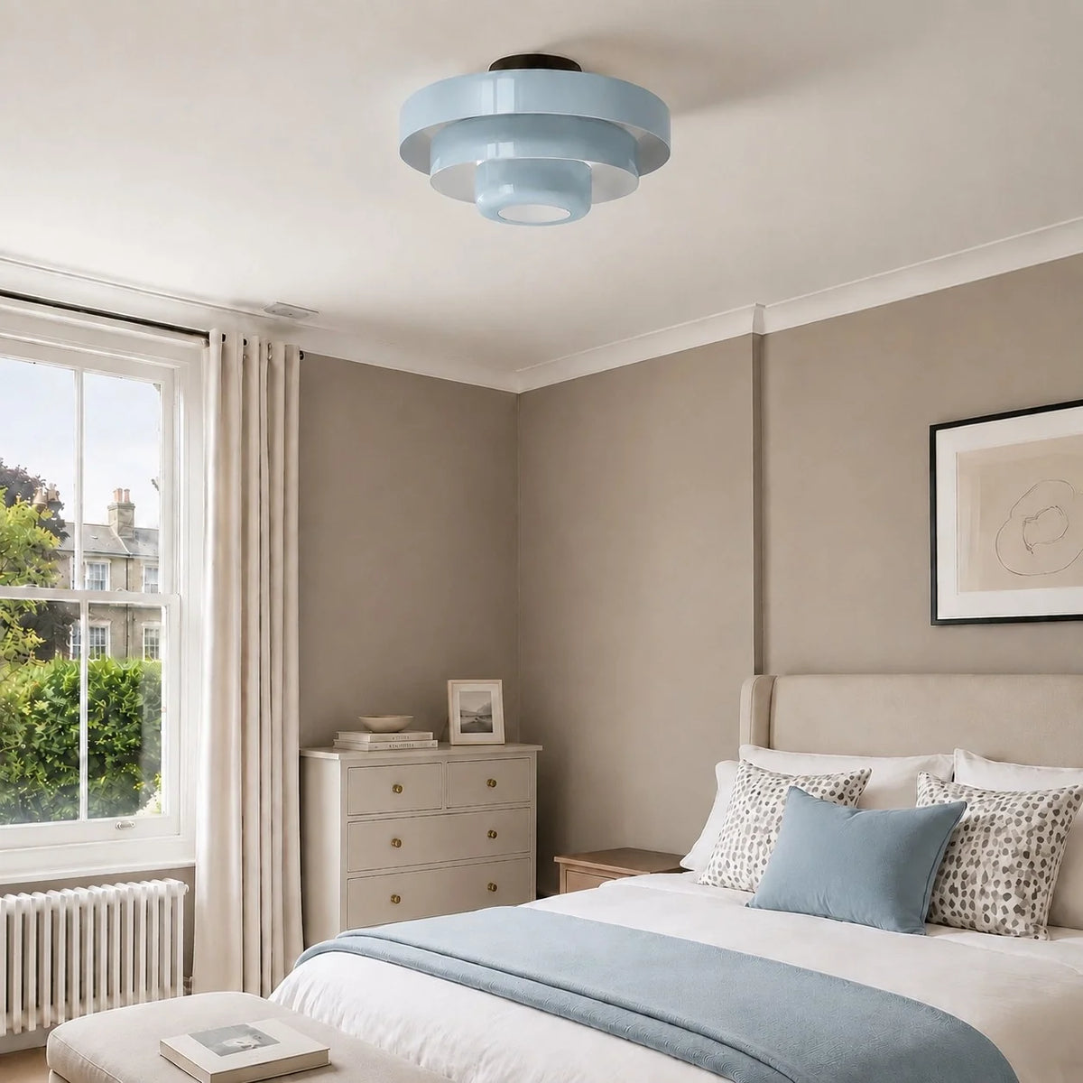 Bauhaus Round Three-Tier Colourful Flush-Mount Ceiling Light