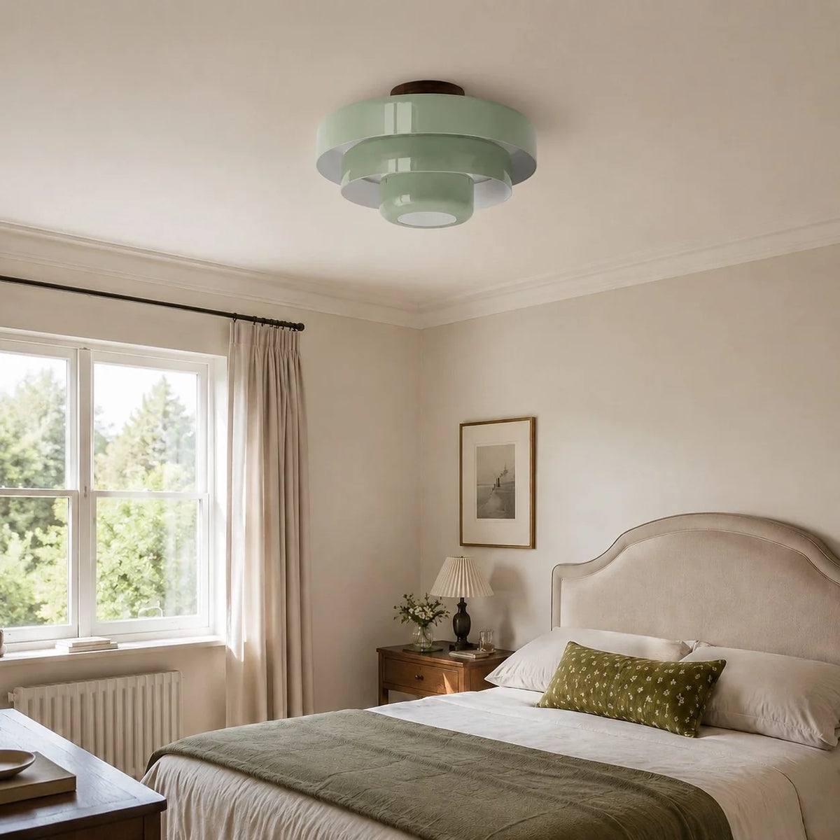 Bauhaus Round Three-Tier Colourful Flush-Mount Ceiling Light