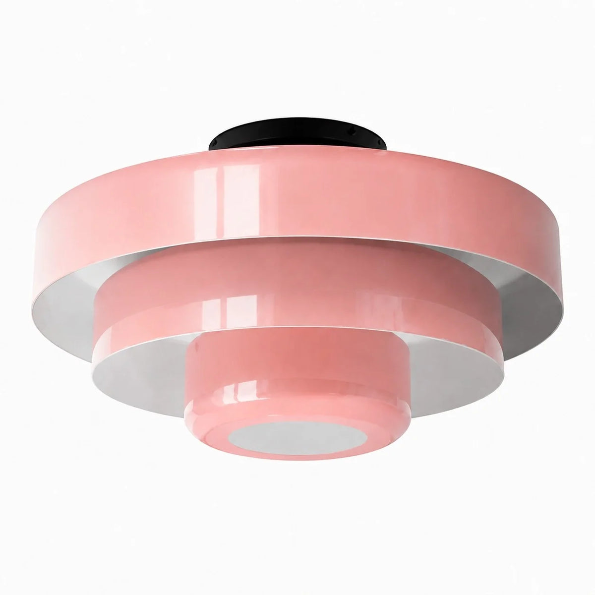 Bauhaus Round Three-Tier Colourful Flush-Mount Ceiling Light