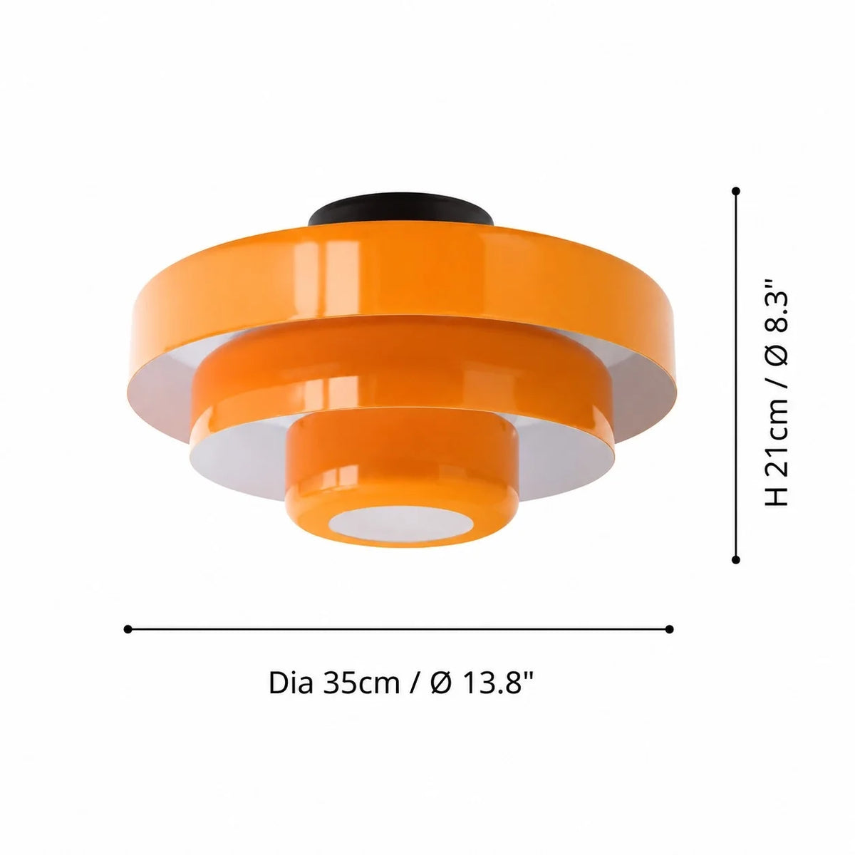 Bauhaus Round Three-Tier Colourful Flush-Mount Ceiling Light