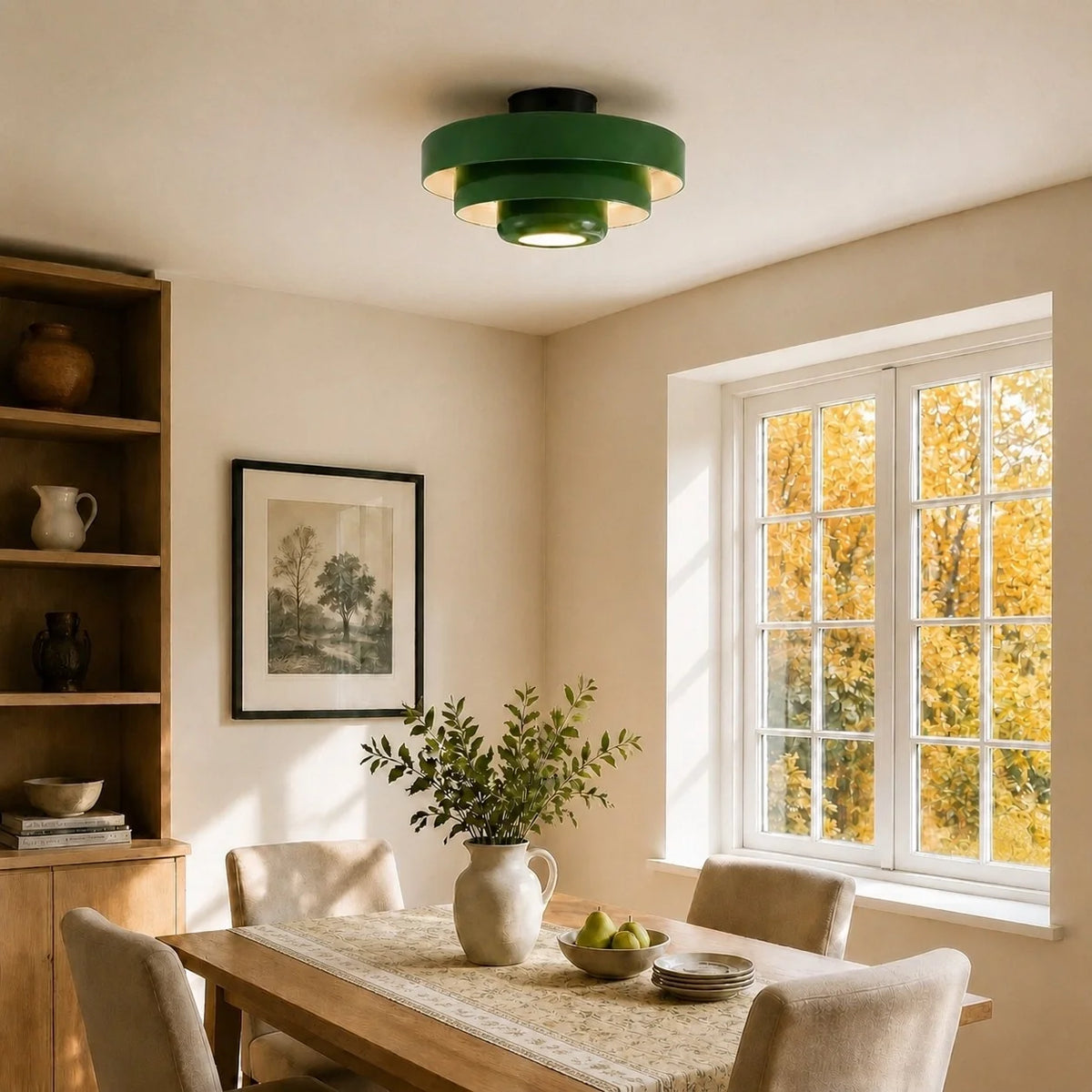 Bauhaus Round Three-Tier Colourful Flush-Mount Ceiling Light