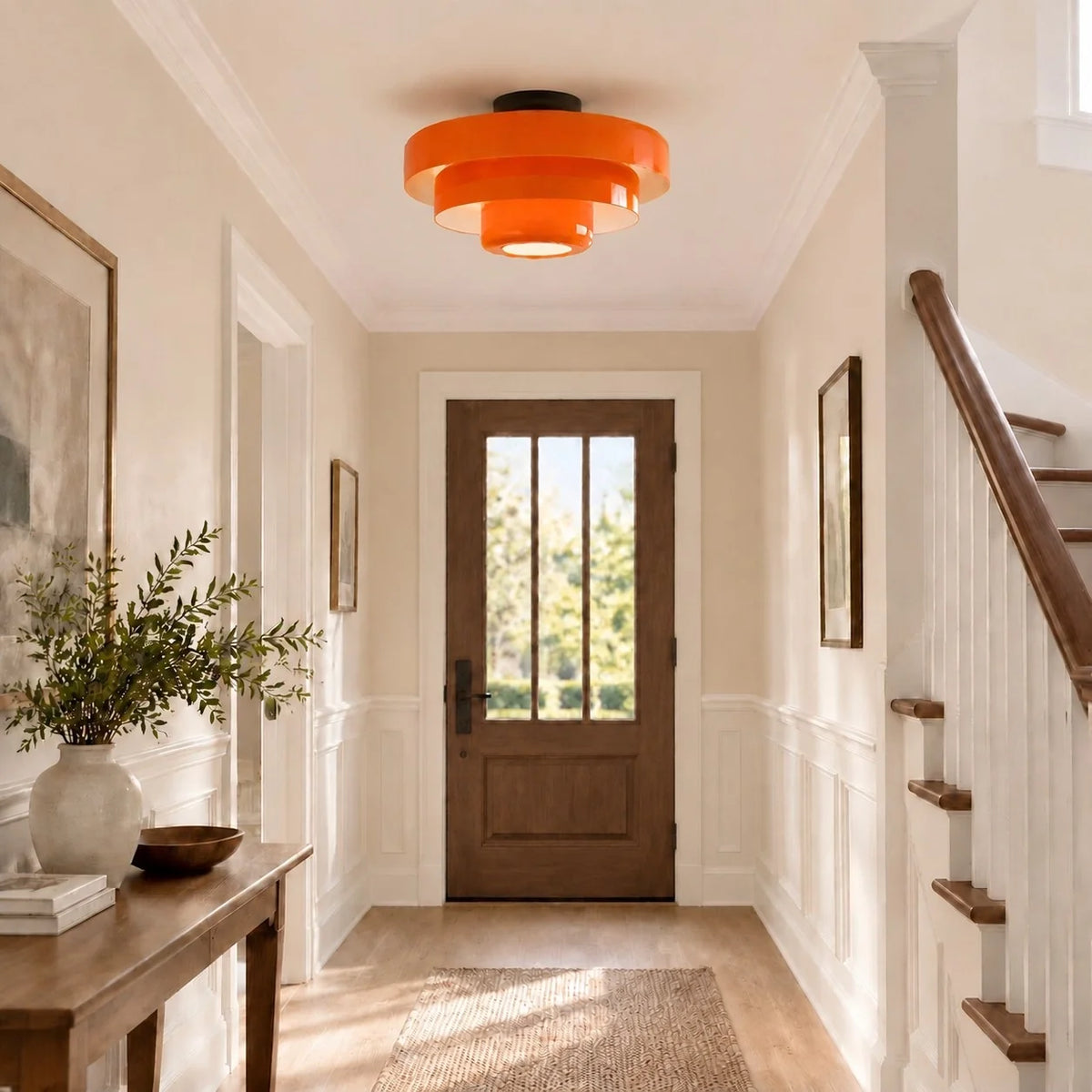 Bauhaus Round Three-Tier Colourful Flush-Mount Ceiling Light