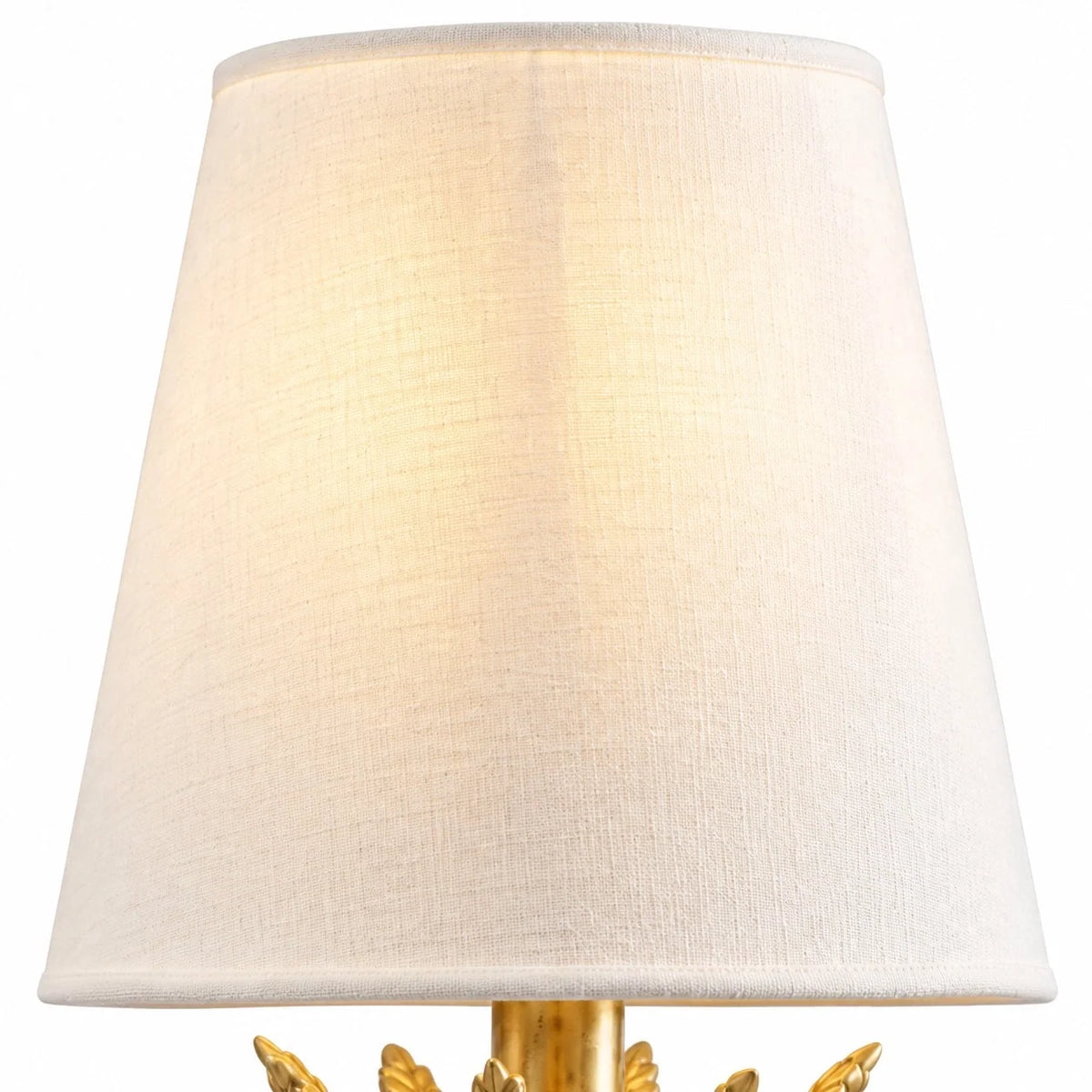 Rustic Botanical Antique Brass Wall Light with Linen Shade