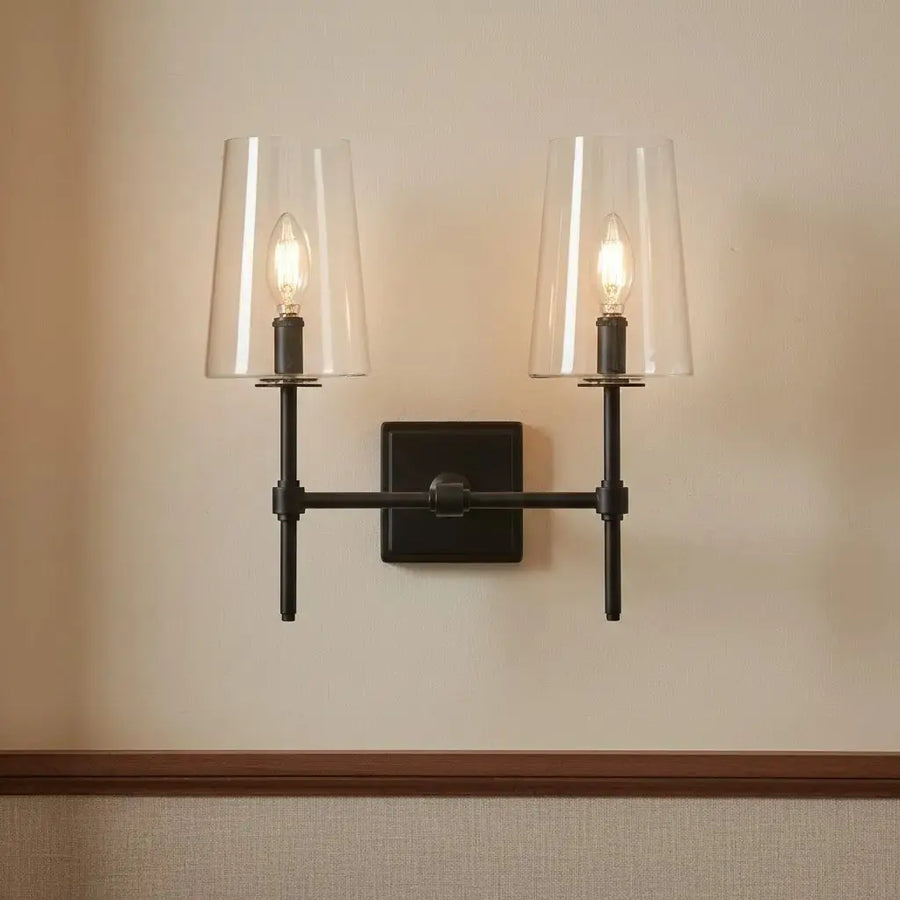 Seraph Modern Clear Glass Metal Wall Sconce