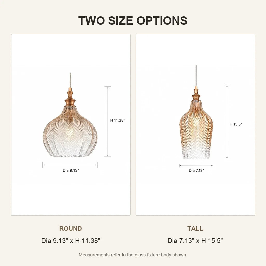 Solenne Art Deco Chevron Glass Pendant Light