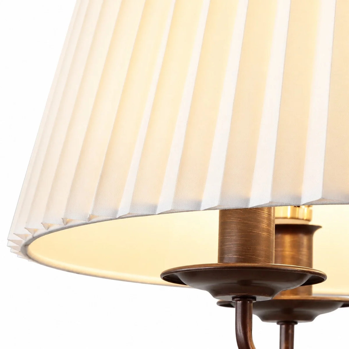 Tela White Pleated Fabric Shade Chandelier