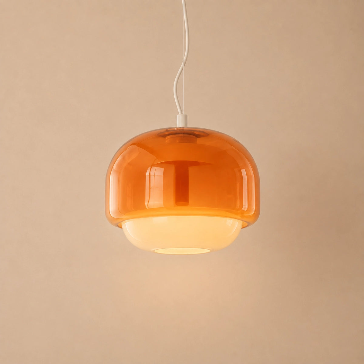 Vernon Minimalist Coloured Glass Mushroom Pendant Light