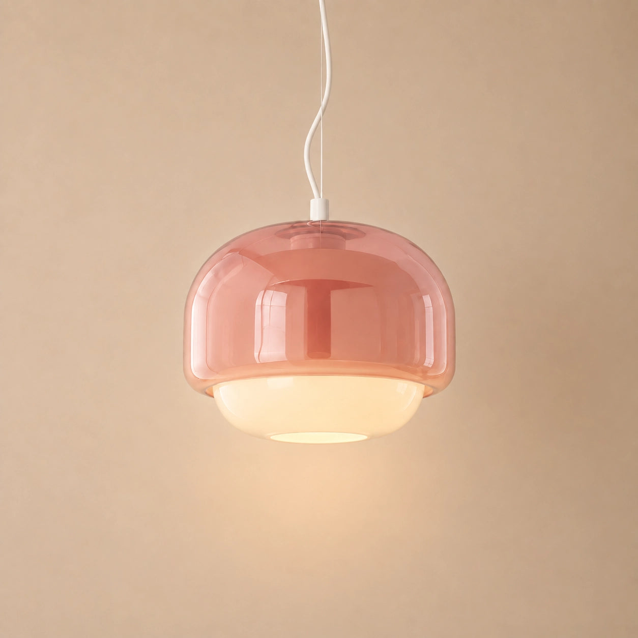 Vernon Minimalist Coloured Glass Mushroom Pendant Light