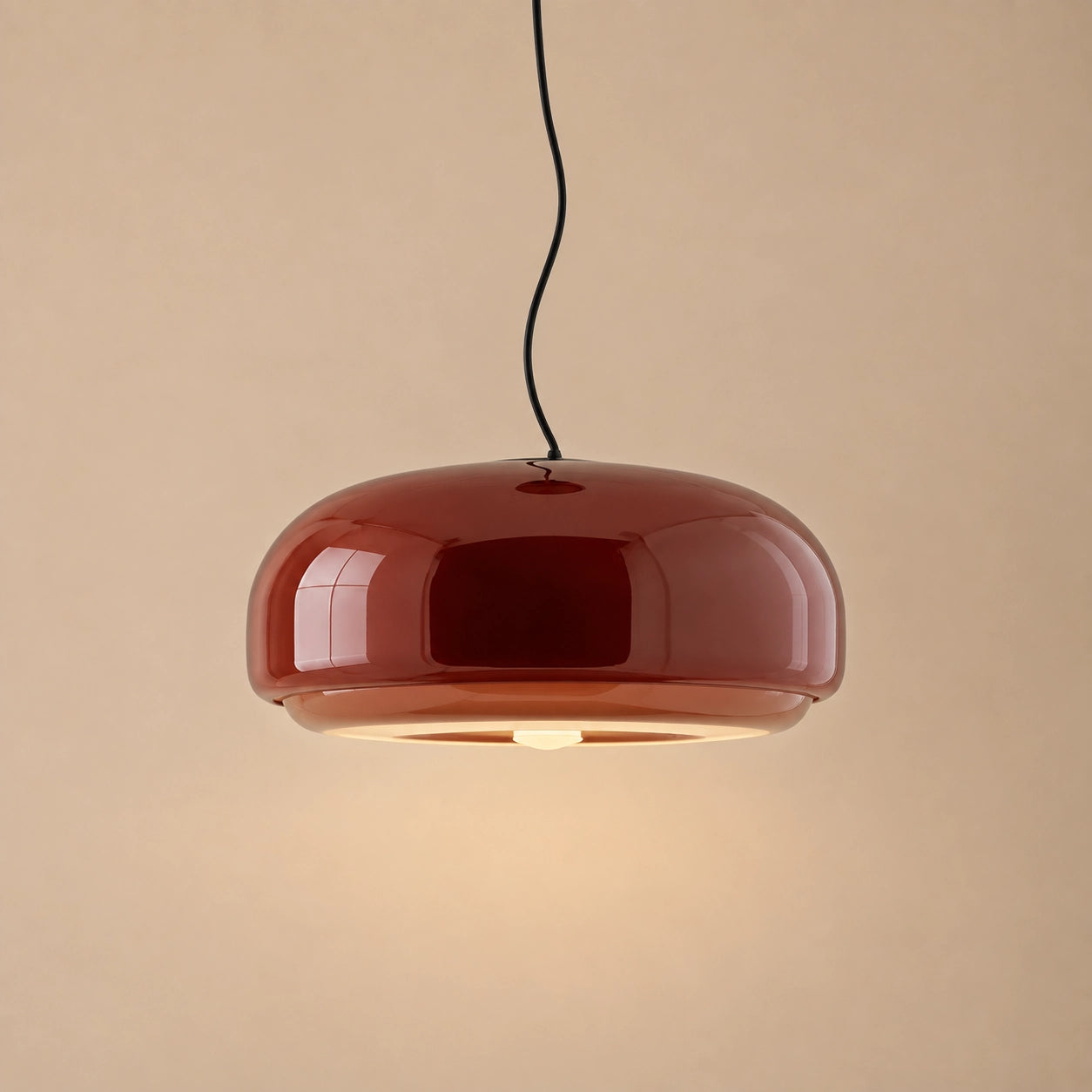 Vernon Minimalist Coloured Glass Mushroom Pendant Light
