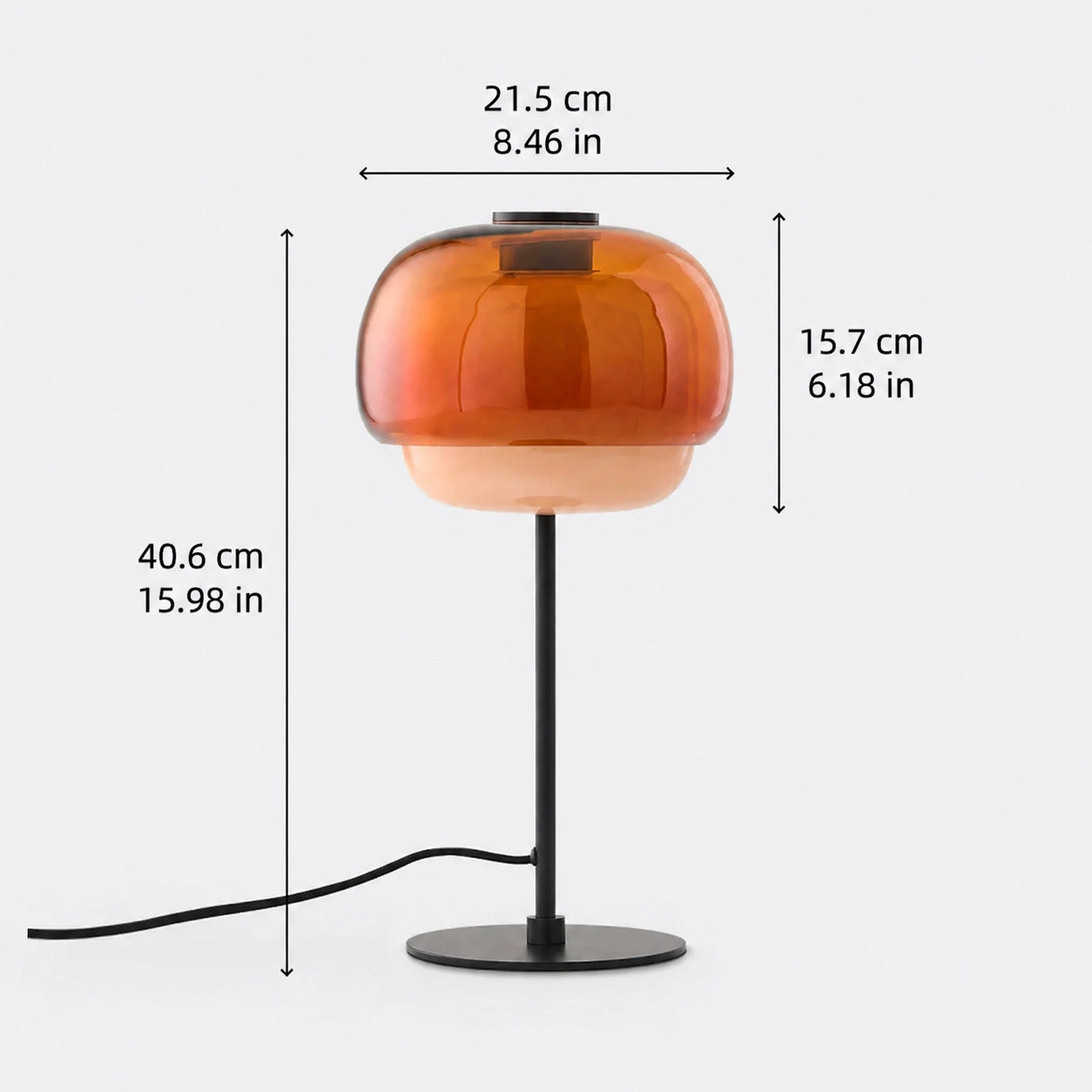 Vernon Minimalist Coloured Glass Mushroom Table Light