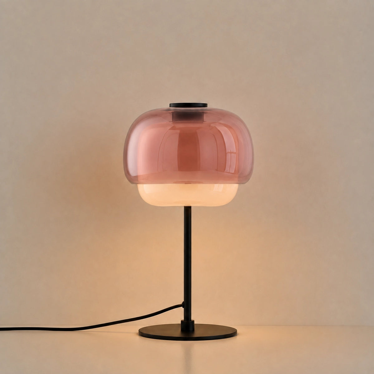 Vernon Minimalist Coloured Glass Mushroom Table Light