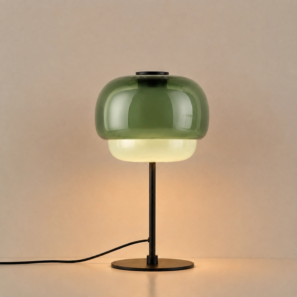 Vernon Minimalist Coloured Glass Mushroom Table Light