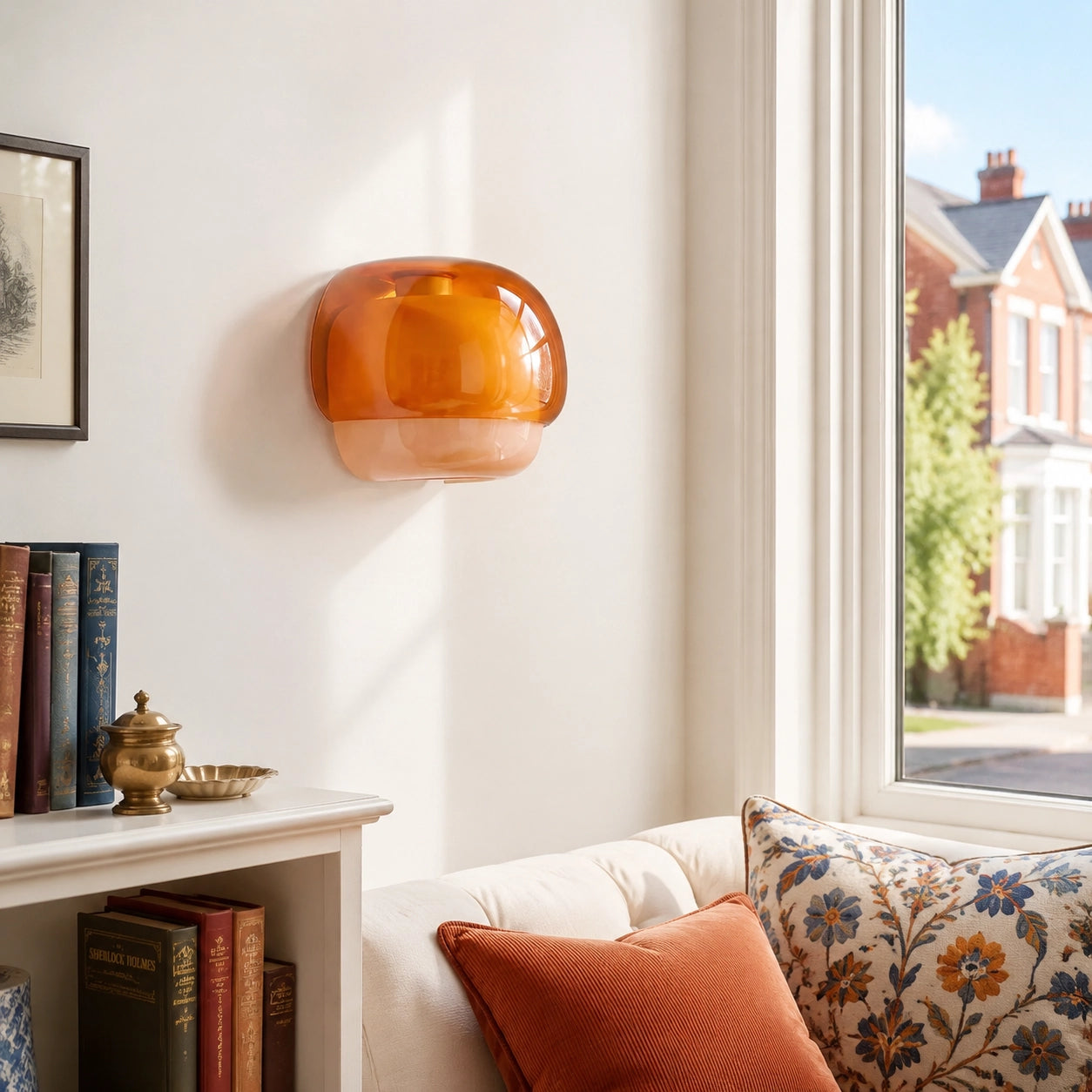 Vernon Minimalist Coloured Glass Mushroom Wall Light