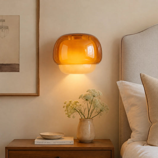 Vernon Minimalist Coloured Glass Mushroom Wall Light