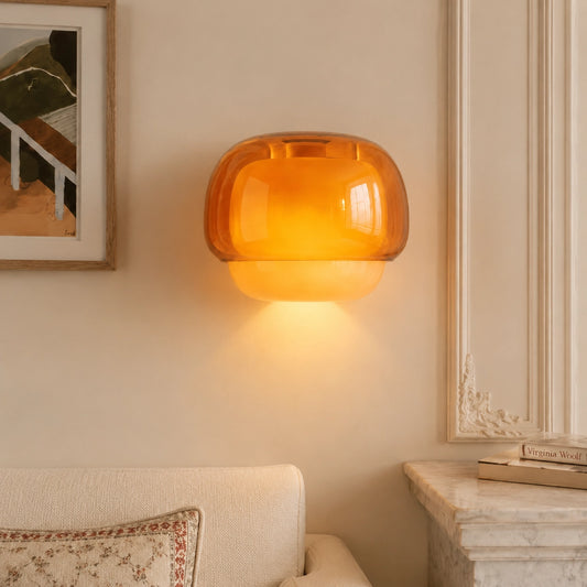Vernon Minimalist Coloured Glass Mushroom Wall Light