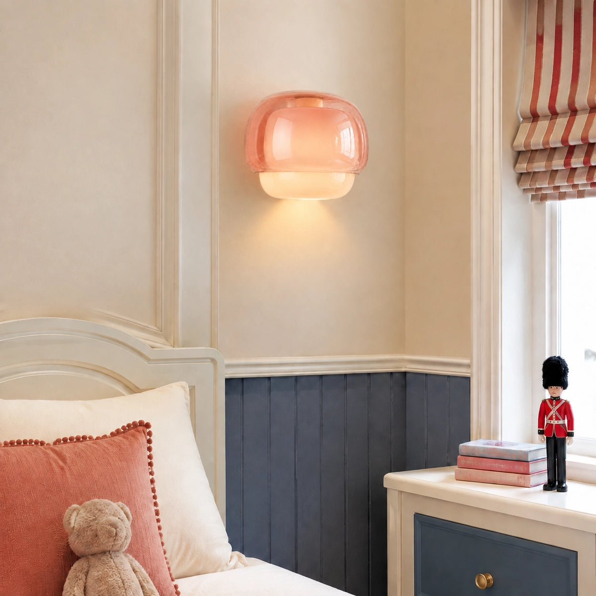 Vernon Minimalist Coloured Glass Mushroom Wall Light