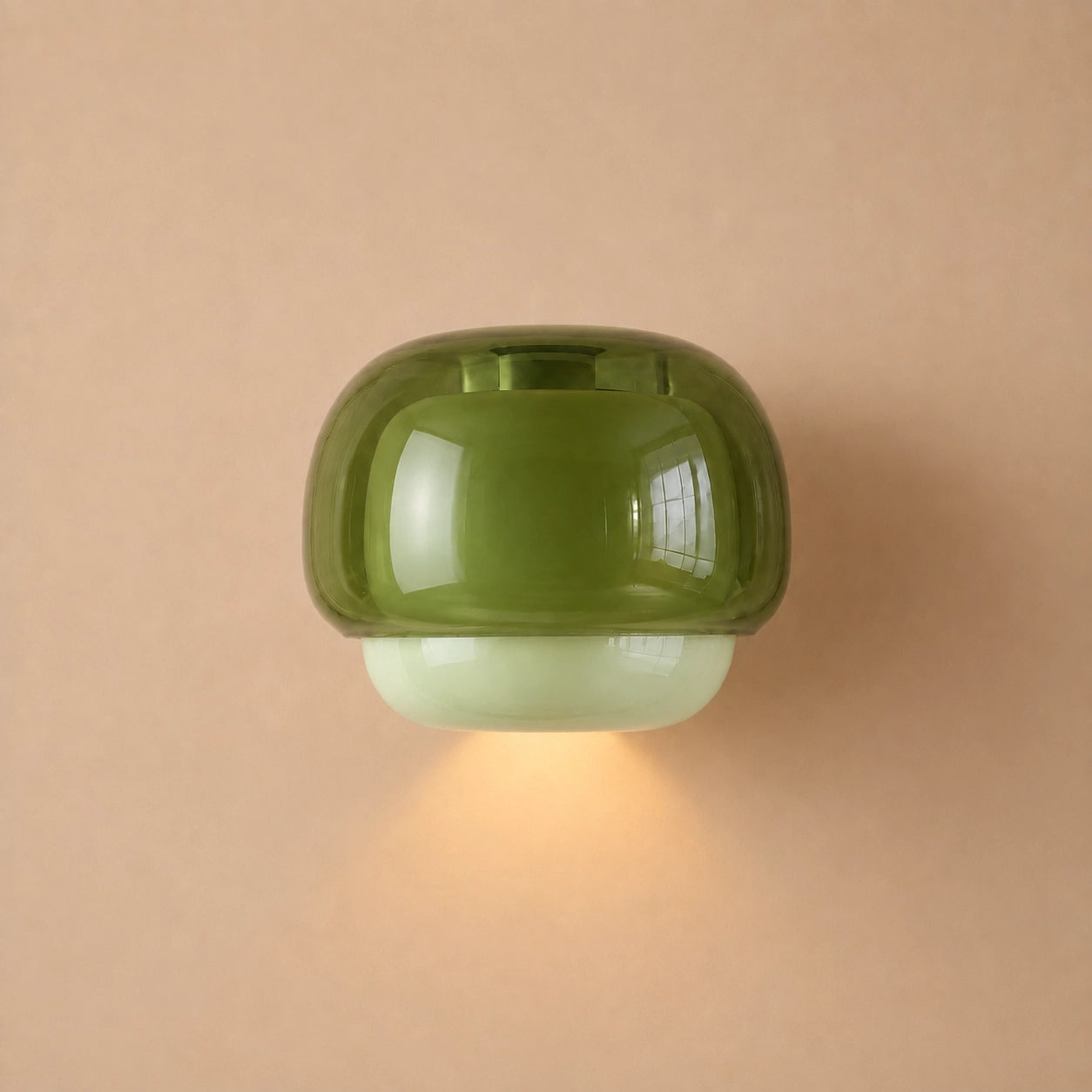 Vernon Minimalist Coloured Glass Mushroom Wall Light