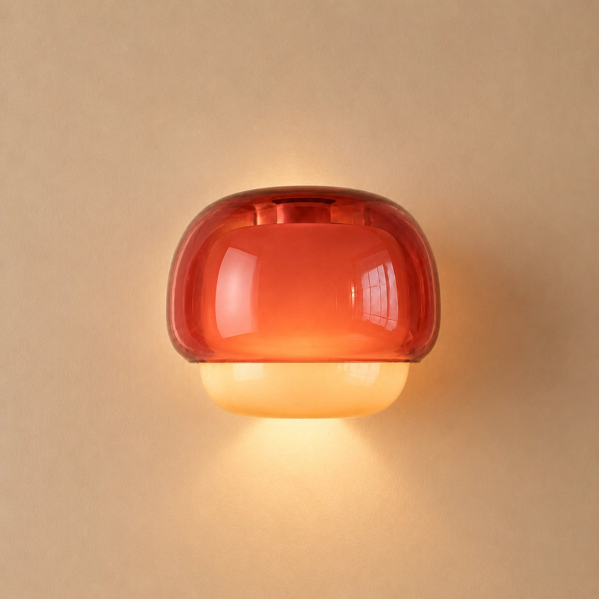Vernon Minimalist Coloured Glass Mushroom Wall Light