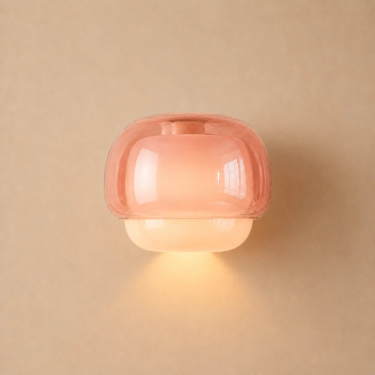 Vernon Minimalist Coloured Glass Mushroom Wall Light