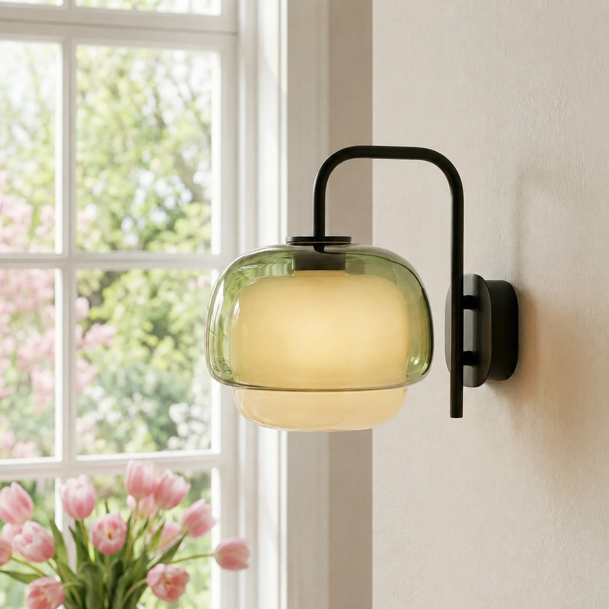 Vernon Modern Art Glass Ball Double Wall Light