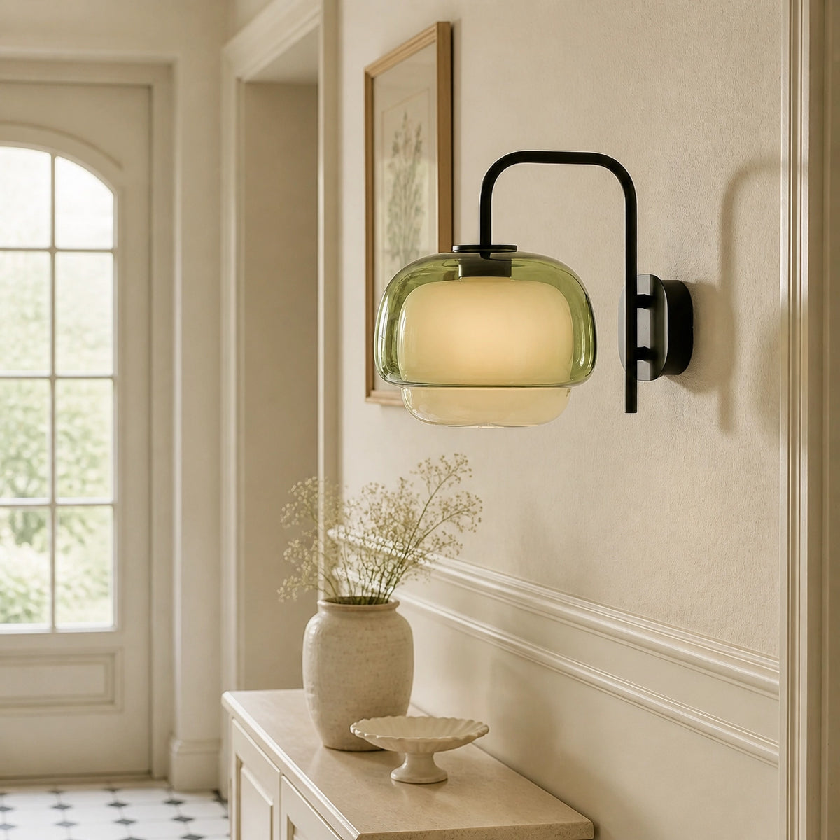 Vernon Modern Art Glass Ball Double Wall Light