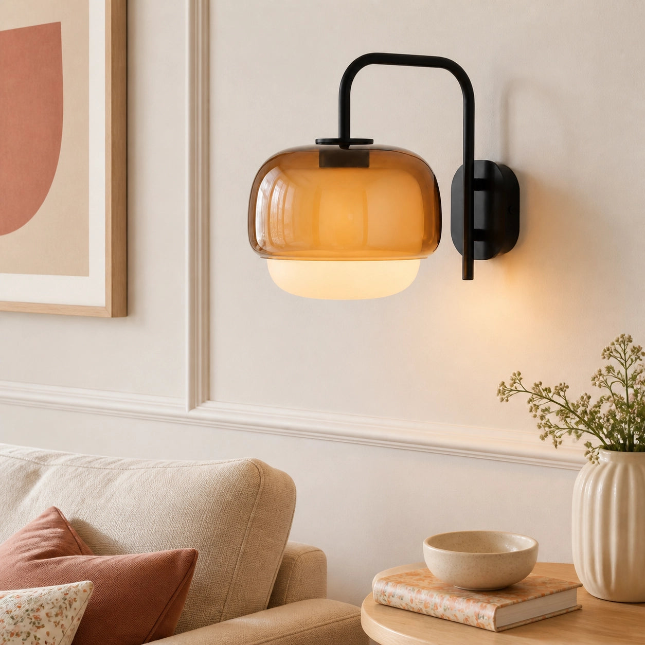 Vernon Modern Art Glass Ball Double Wall Light