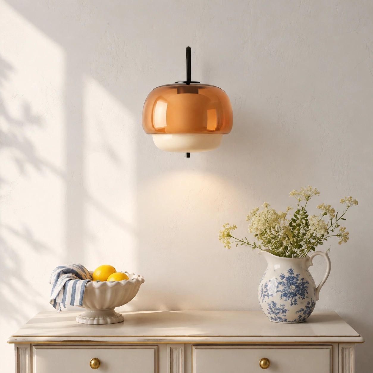 Vernon Modern Art Glass Ball Double Wall Light