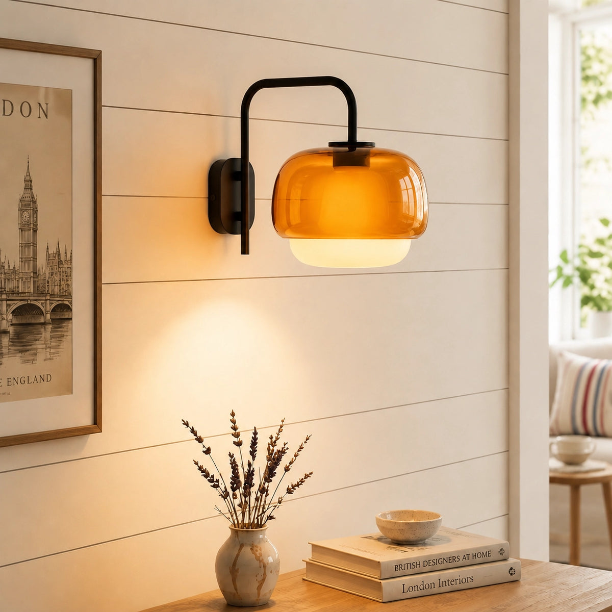 Vernon Modern Art Glass Ball Double Wall Light