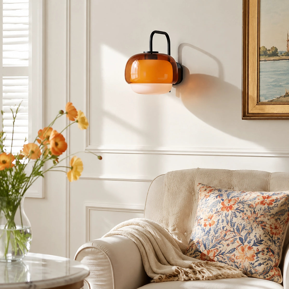 Vernon Modern Art Glass Ball Double Wall Light