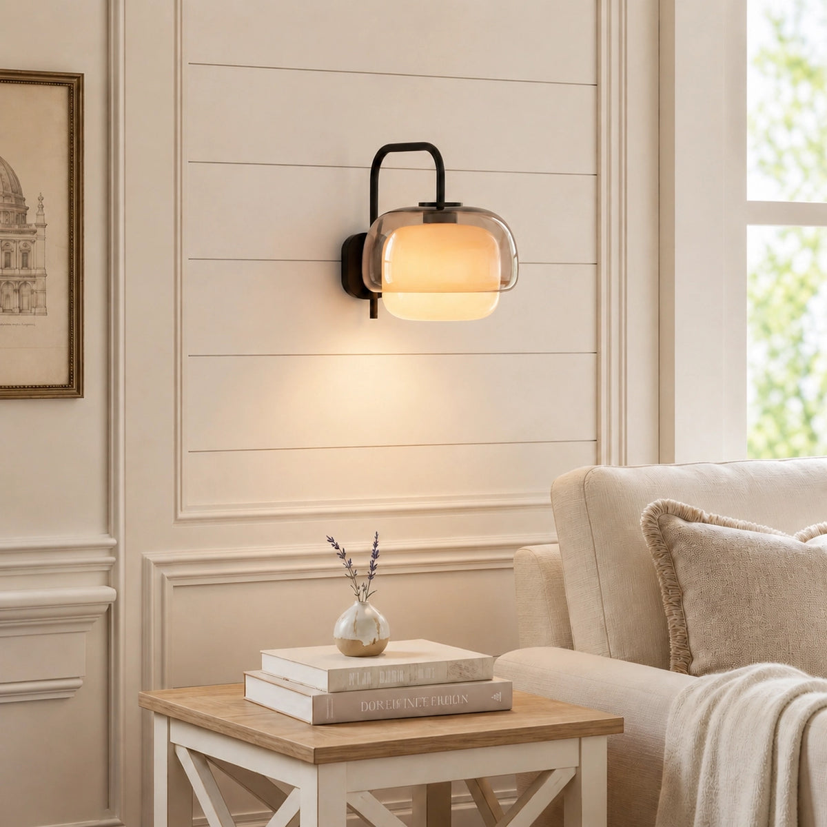 Vernon Modern Art Glass Ball Double Wall Light