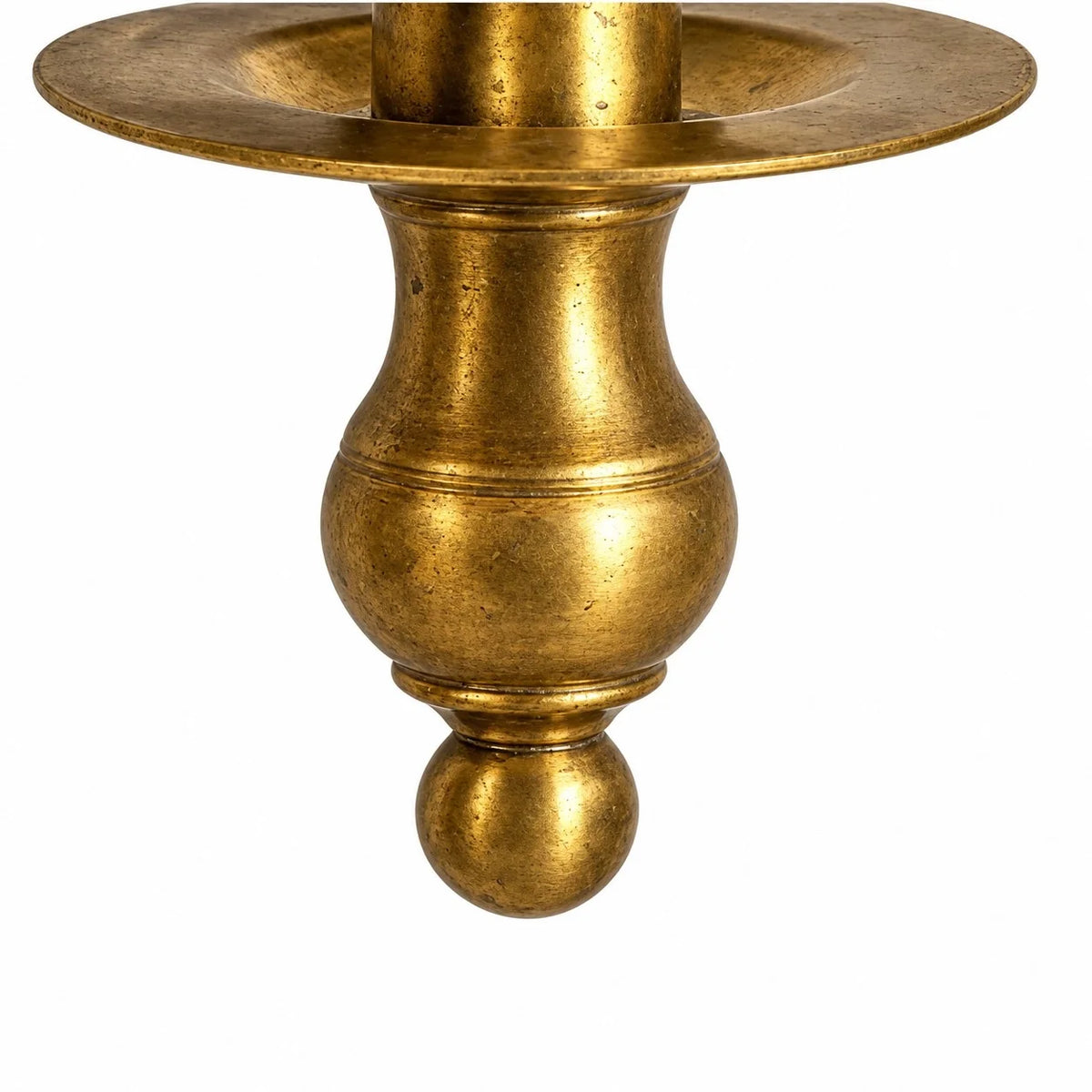 Vintage Antique Brass Shell Candlestick Lamp Base