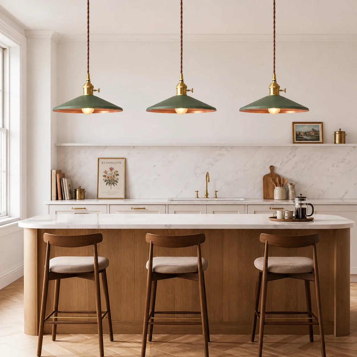 Vintage Distressed Metal Cone Pendant Light