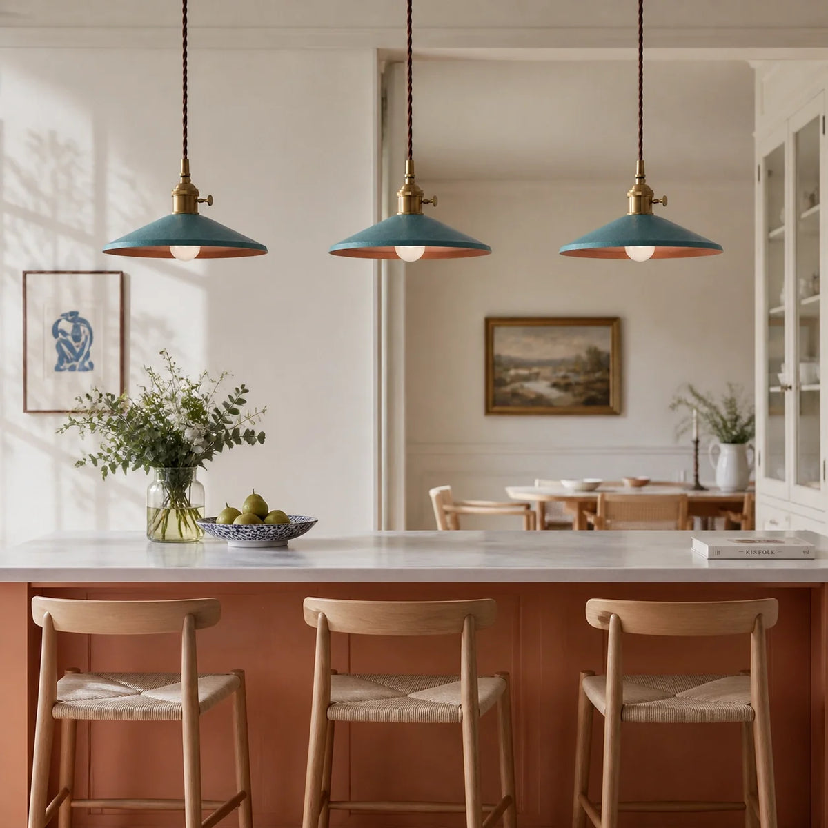 Vintage Distressed Metal Cone Pendant Light