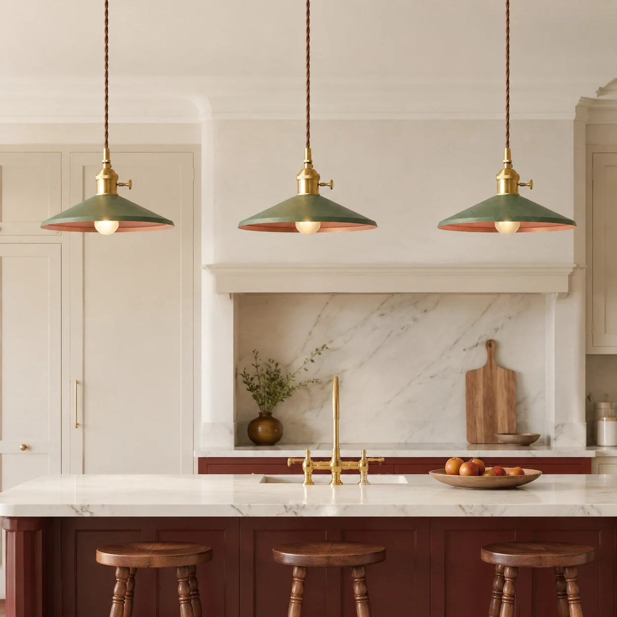 Vintage Distressed Metal Cone Pendant Light