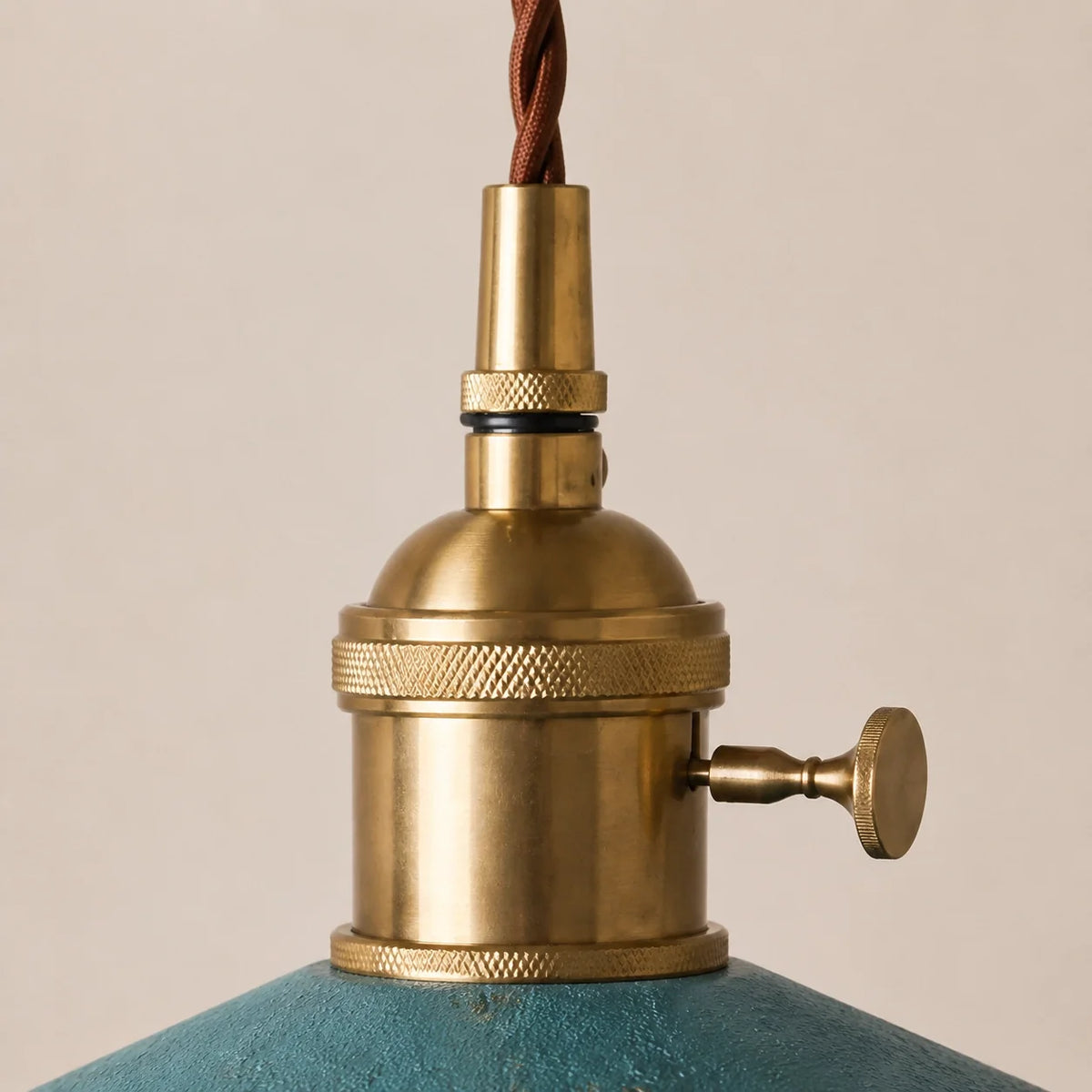 Vintage Distressed Metal Cone Pendant Light