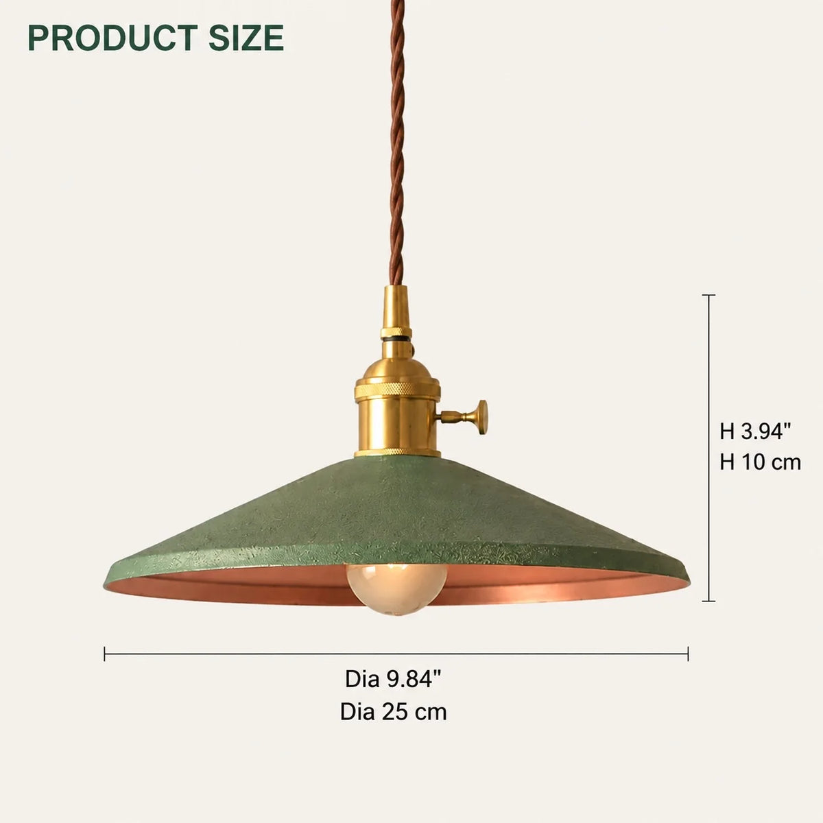 Vintage Distressed Metal Cone Pendant Light