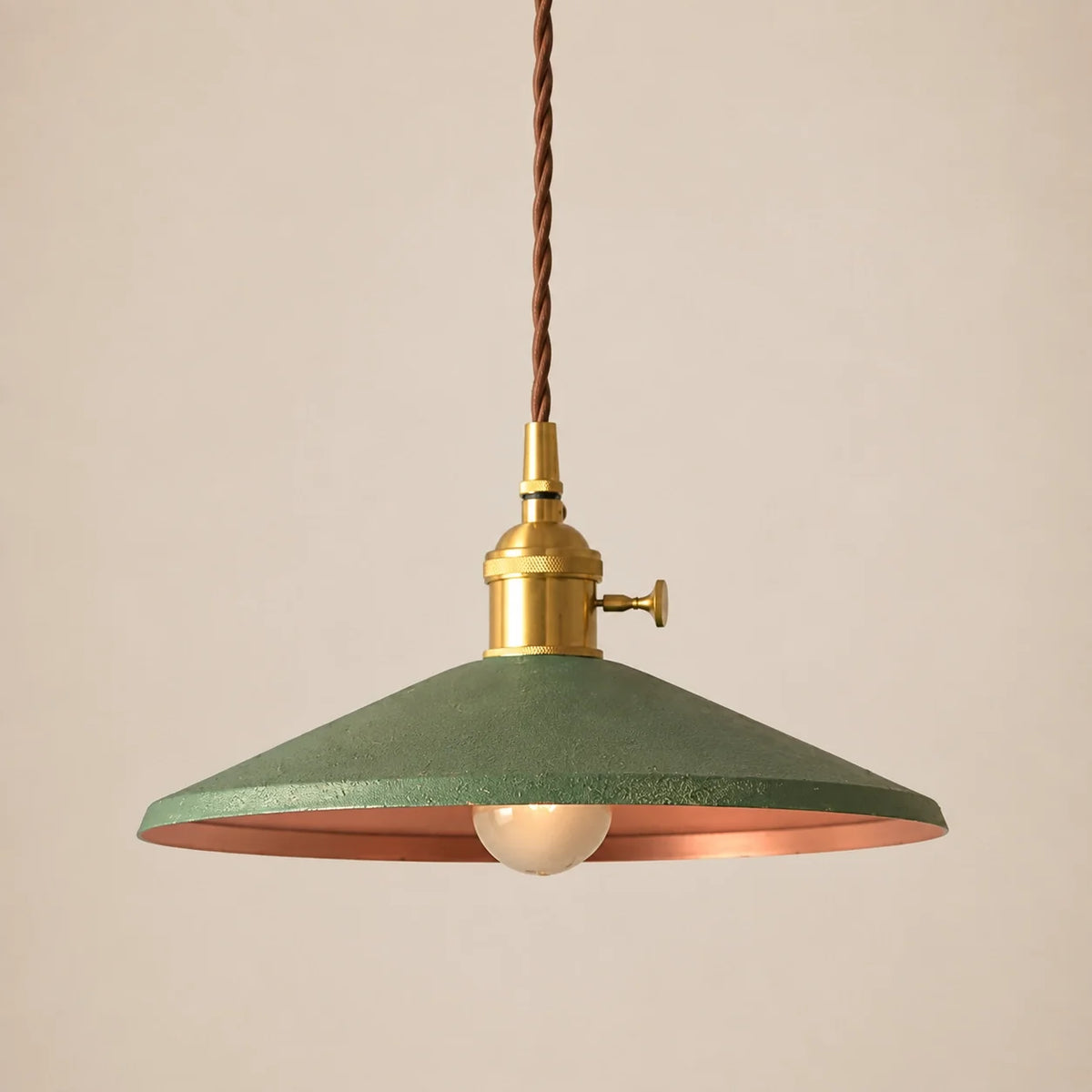 Vintage Distressed Metal Cone Pendant Light