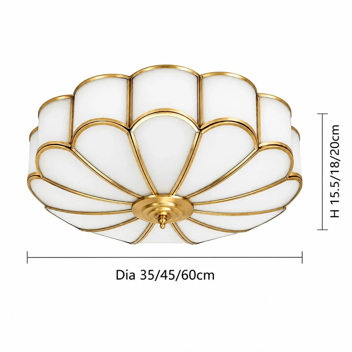 Modern Classic Art Deco Gold Flower Flush Ceiling Light