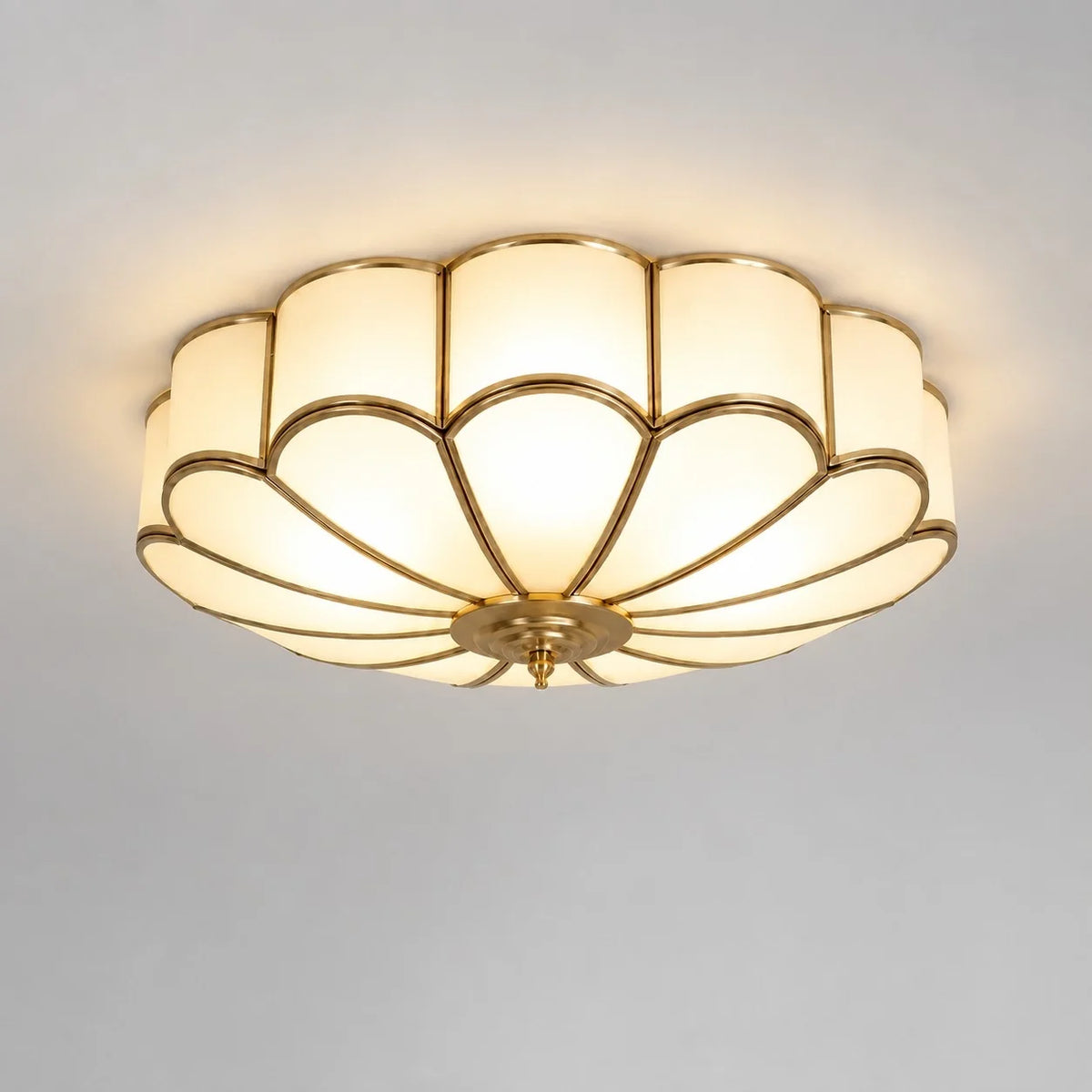 Modern Classic Art Deco Gold Flower Flush Ceiling Light