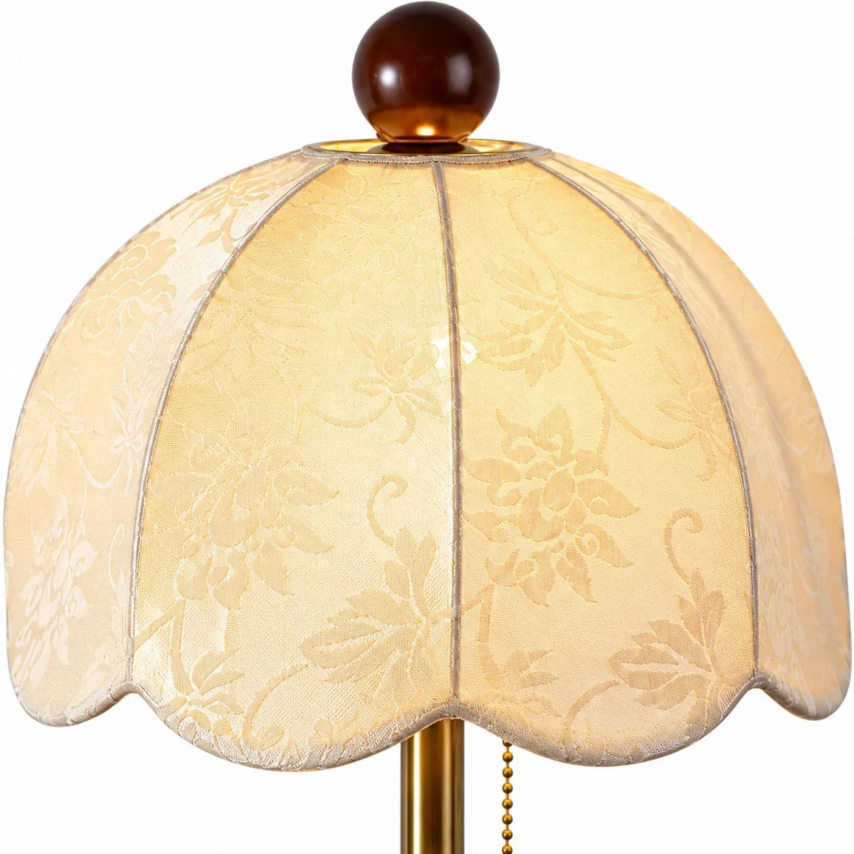 Vintage Fabric Table Lamp with Wooden Base
