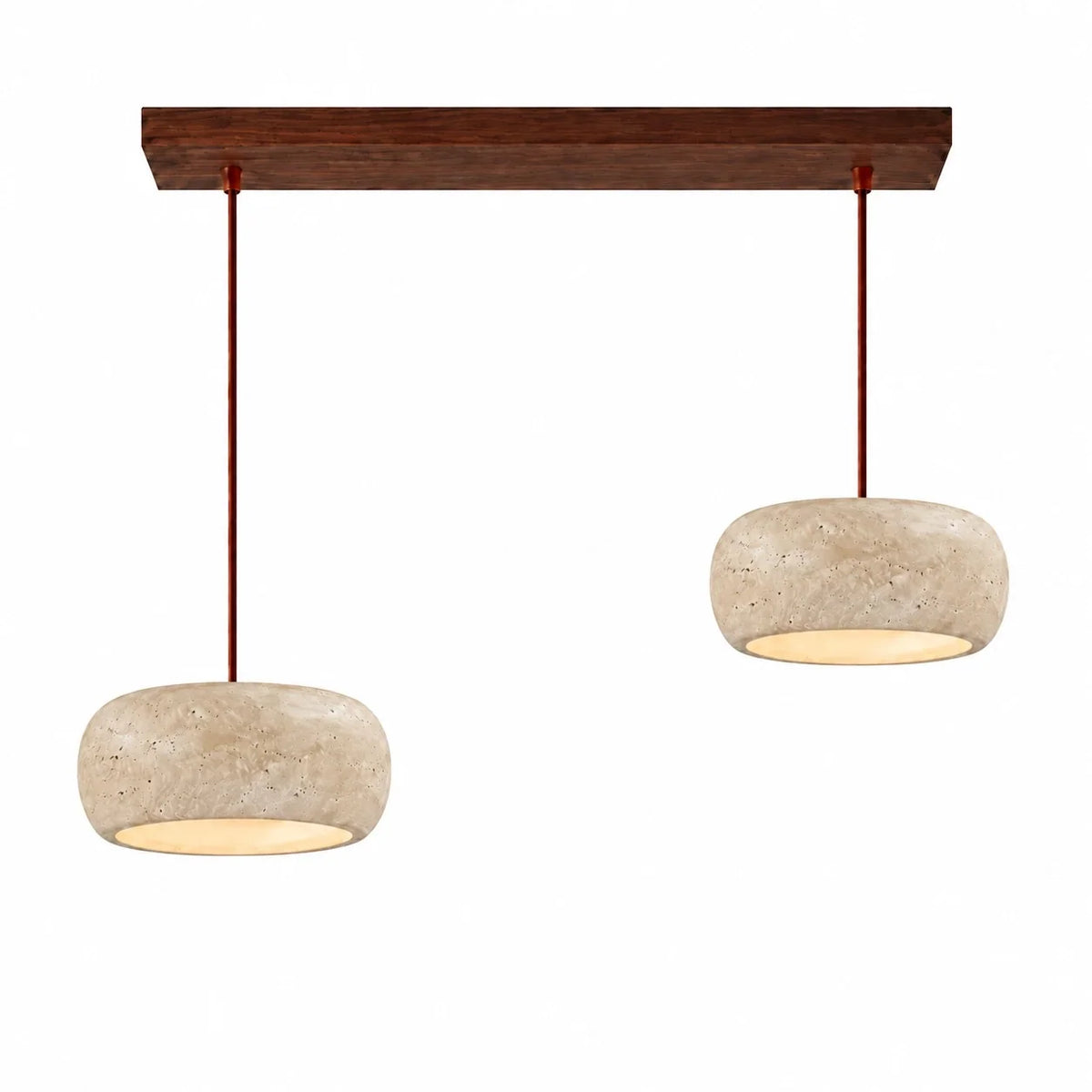Vintage Faux Travertine Cream Pendant Light
