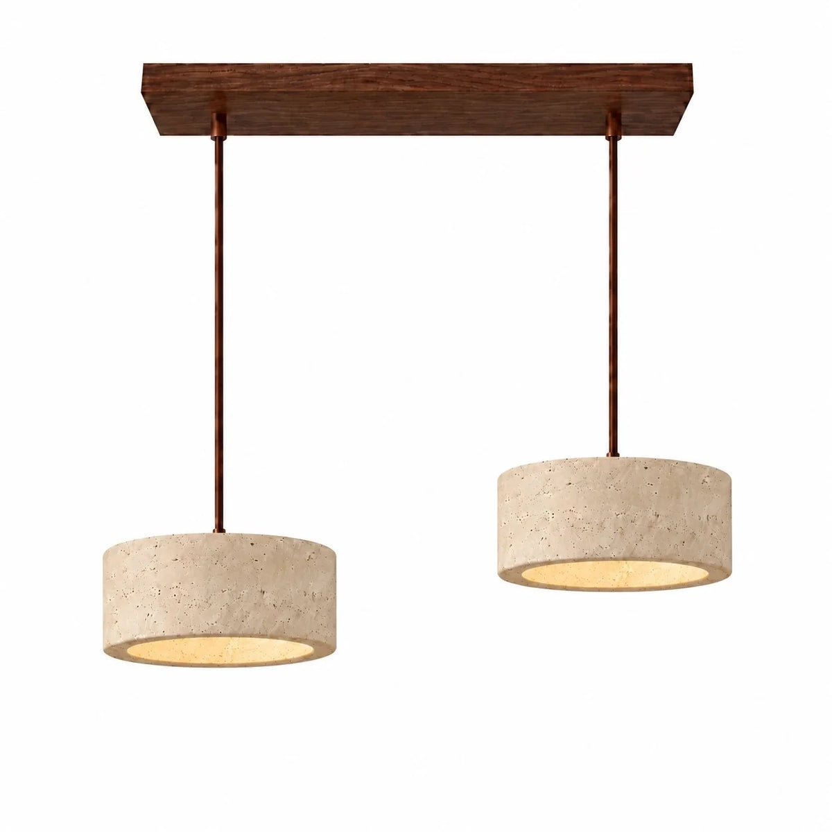Vintage Faux Travertine Cream Pendant Light