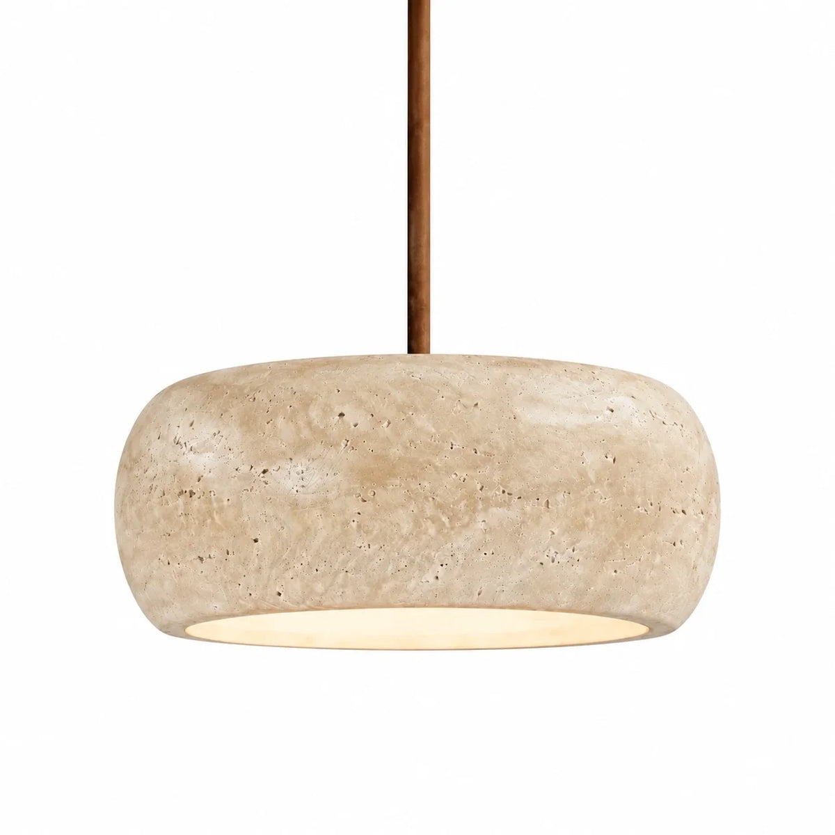Vintage Faux Travertine Cream Pendant Light