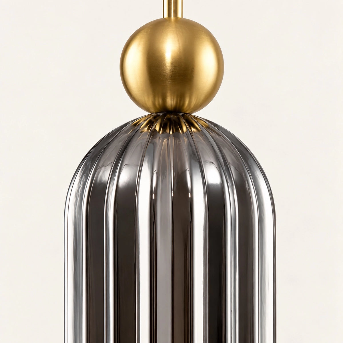 Vintage Gold Cylinder Vertical Ribbed Glass Wall Light